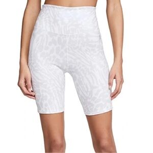 Women's White High-Waisted Biker Shorts